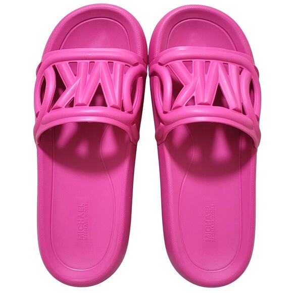 Michael Michael Kors Women Splash Slide Sandals Size US 9M Cerise Pink - Picture 2 of 4